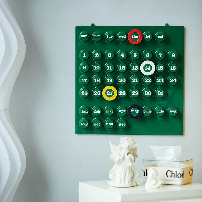 Retro Ring A Date Wall Mounted Calendar | Wall Calendar | Easy Date Marking | Stylish Home Decor | Functional Organizer | Unique Design – Wishly 2