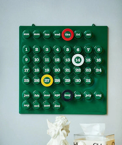 Retro Ring A Date Wall Mounted Calendar | Wall Calendar | Easy Date Marking | Stylish Home Decor | Functional Organizer | Unique Design – Wishly 7