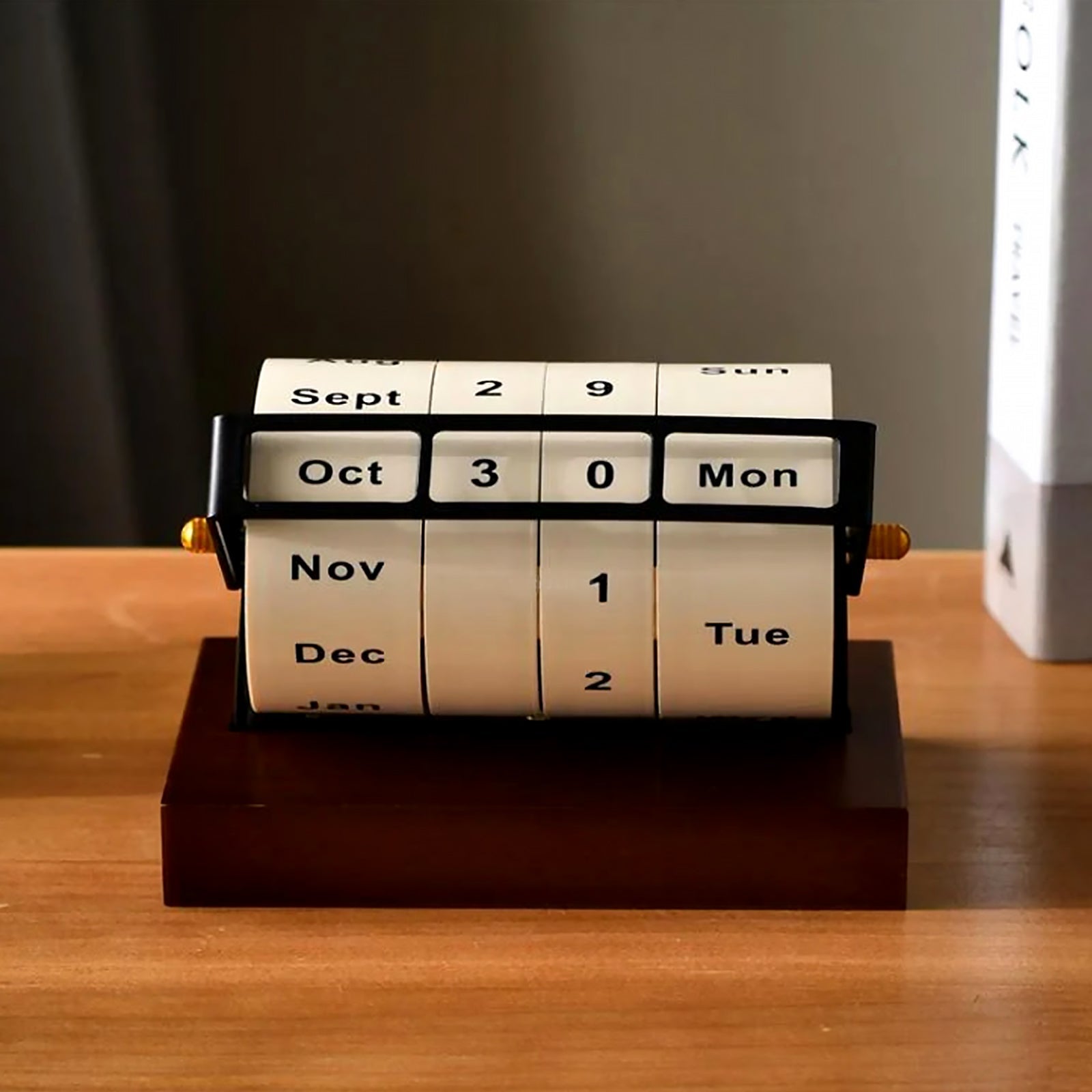 Rotating Wheel Retro Wooden Calendar | Wooden Calendar | Wooden Perpetual Calendar | Wooden Changeable Calendar | Date Tracker | Home Decor – Wishly 5