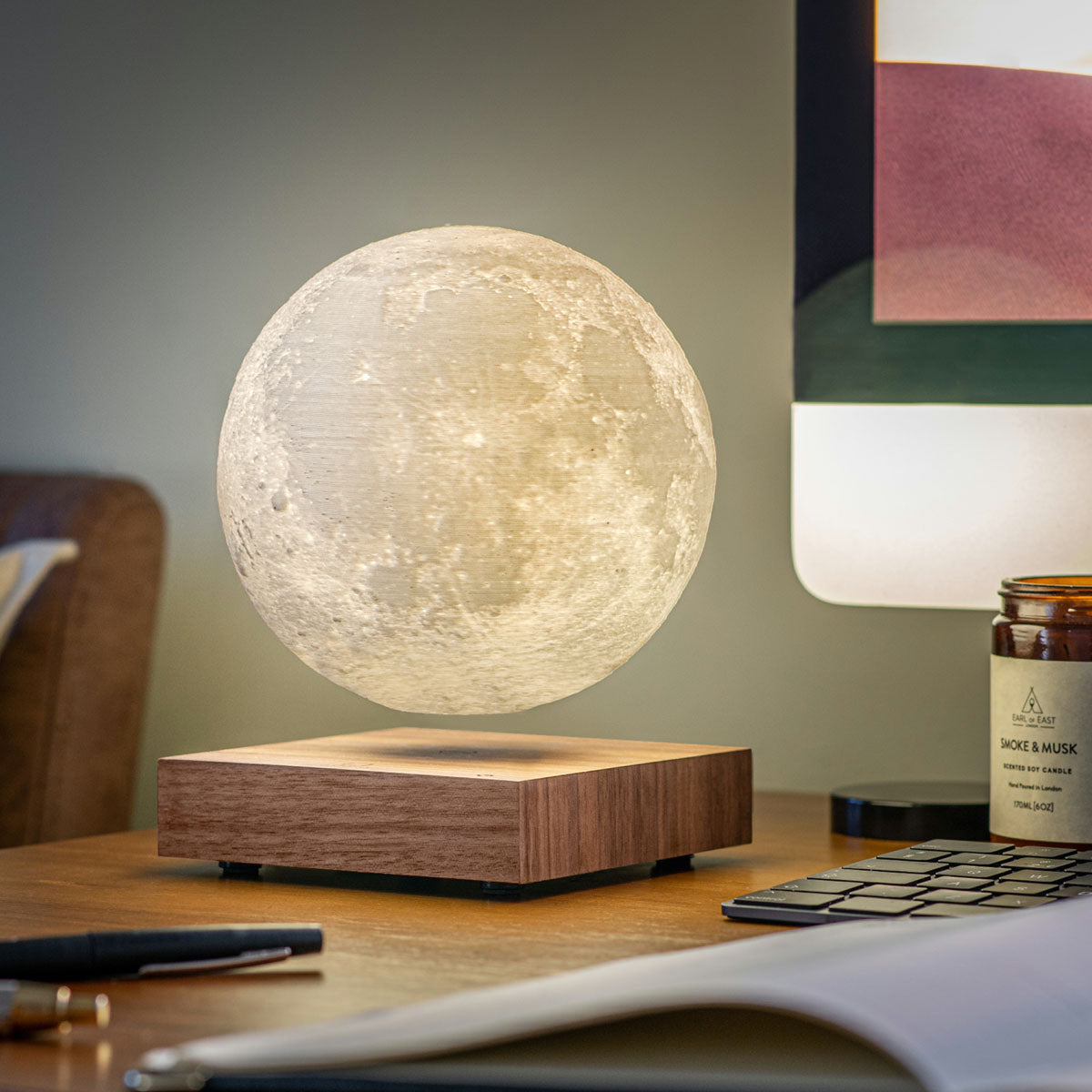 Smart Moon Lamp | Levitating Light | 3D Printed Moon | Unique Home Decor | Portable Night Light | Gift for All Ages – Wishly 3
