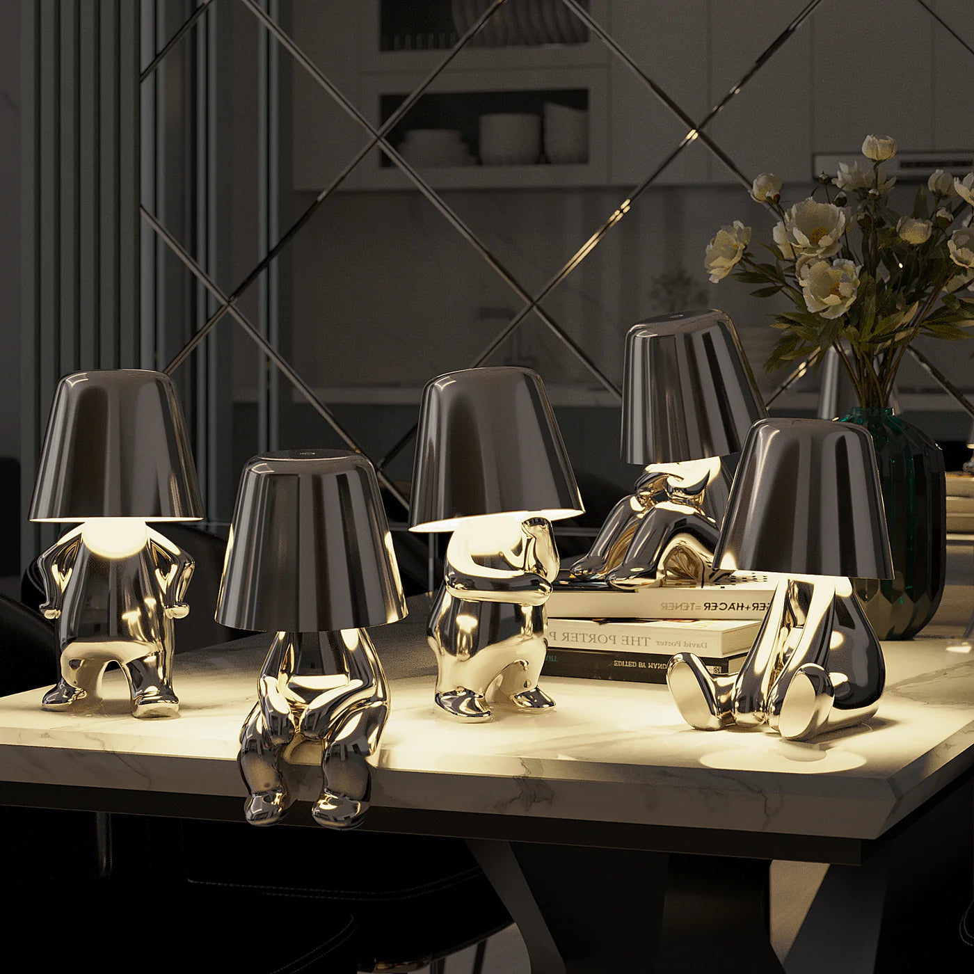 The Italian Thinker Brothers Lamp | Table Lamp | Cordless Lamp | Battery Operated Lamps | Desk Lamp | Table Lamps for Living Room – Wishly 6